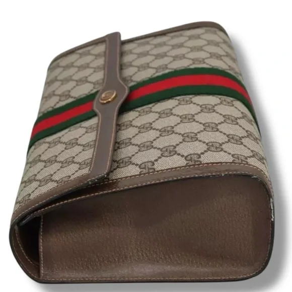 Gucci Large Ophidia Sherry Line Supreme GG Monogram Clutch - Picture 9 of 14